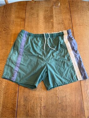 Vintage 100% cotton Croft & Barrow Men's Green Swim Trunks
